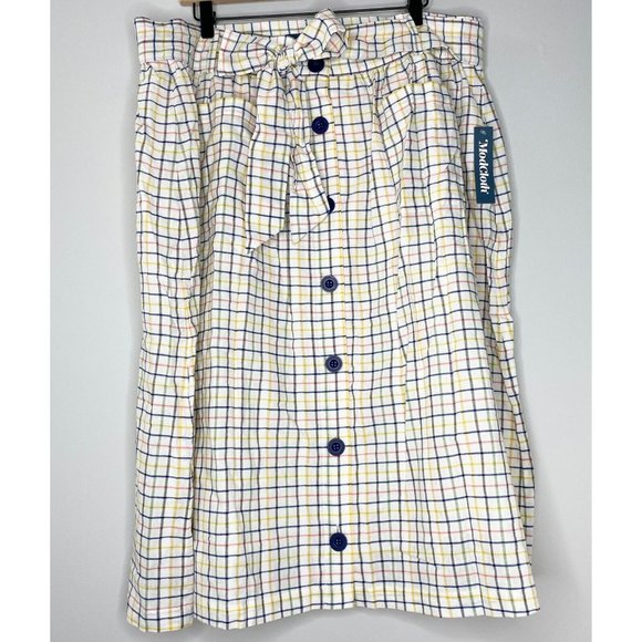 Modcloth Dresses & Skirts - Modcloth Summer Kickoff High Waisted Belted Button Front A-line Skirt | Size 18W
